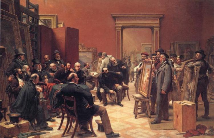 Charles west cope RA The Council of the Royal Academy Selecting Pietures for the Exhibition Spain oil painting art